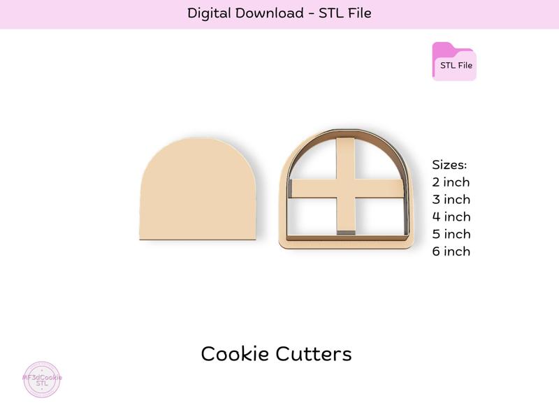 Arch 02 Cookie Cutter STL File, STL Cookie Cutter File, Instant Download, Cookie Stamp STL