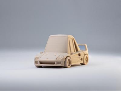 Tooned Ferrari F40 Kit Card