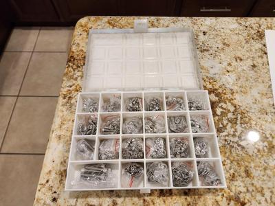 Small parts organizer for nuts and bolts and crafts