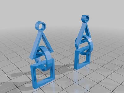 Interlocking shape earrings