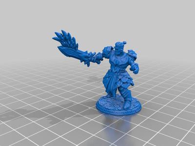 Halforc fighter with magic sword