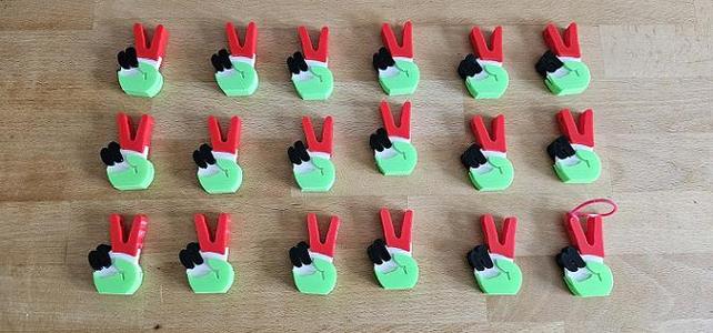 Victory sign in Palestinian colors