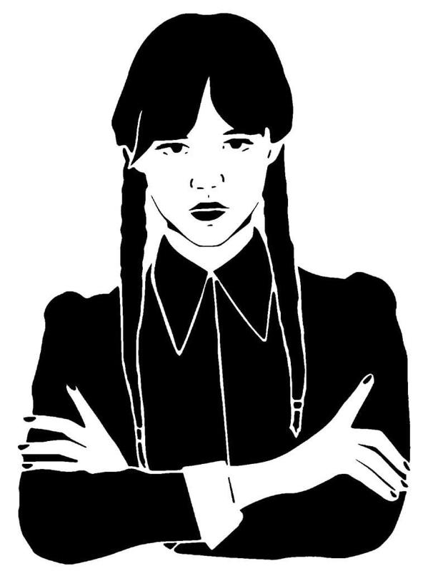 Wednesday Addams stencil 5