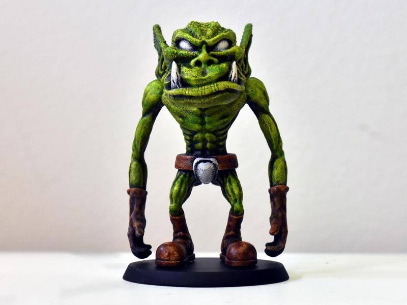 Vogland Orc Au Naturel miniature (presupported and unsupported)