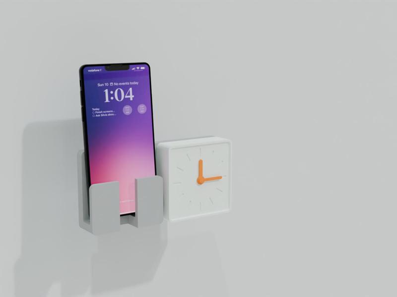 Cell phone deck with clock
