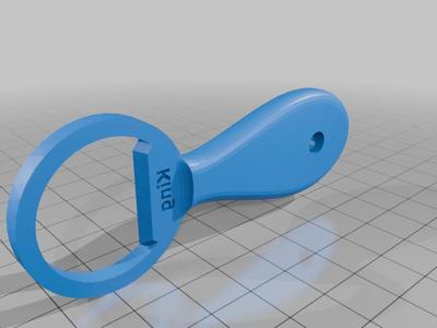 Hand held bottle opener with ring hole