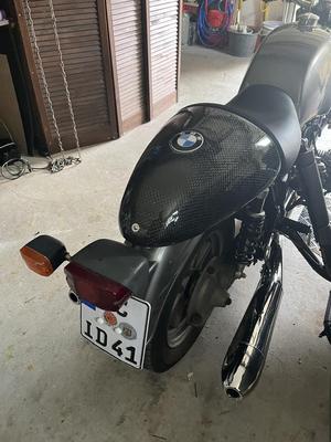 classic BMW motorcycle - and others - solo seat rear part