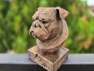ENGLISH BULLDOG LOW POLY BUST