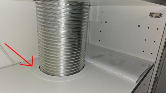 Kitchen shelf cover for dust extractor Utdrag