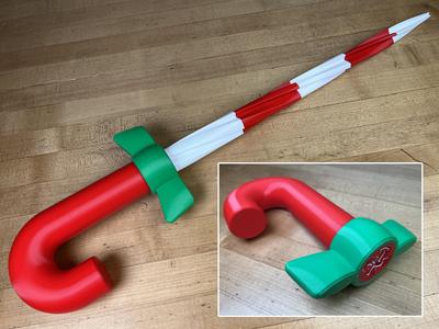 Collapsing Candy Cane Sword