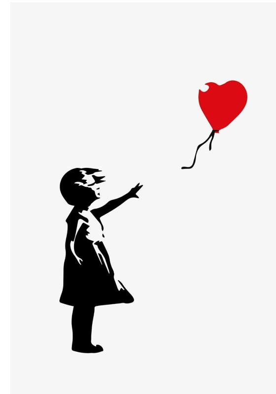 Bansky girl with balloon 2d art
