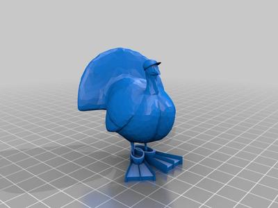 turkey with flippers and a cool hat