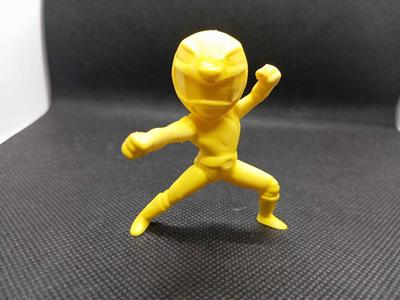 Yellow Power Ranger in Action Chibi Toy Figurine 