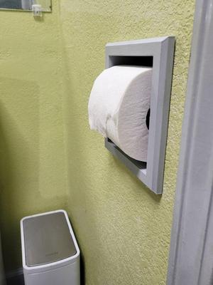Recessed Toilet Paper / Bath Tissue Holder (Works with XL Rolls)