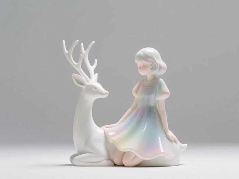 Girl and White Deer Print in Place for a1 mini