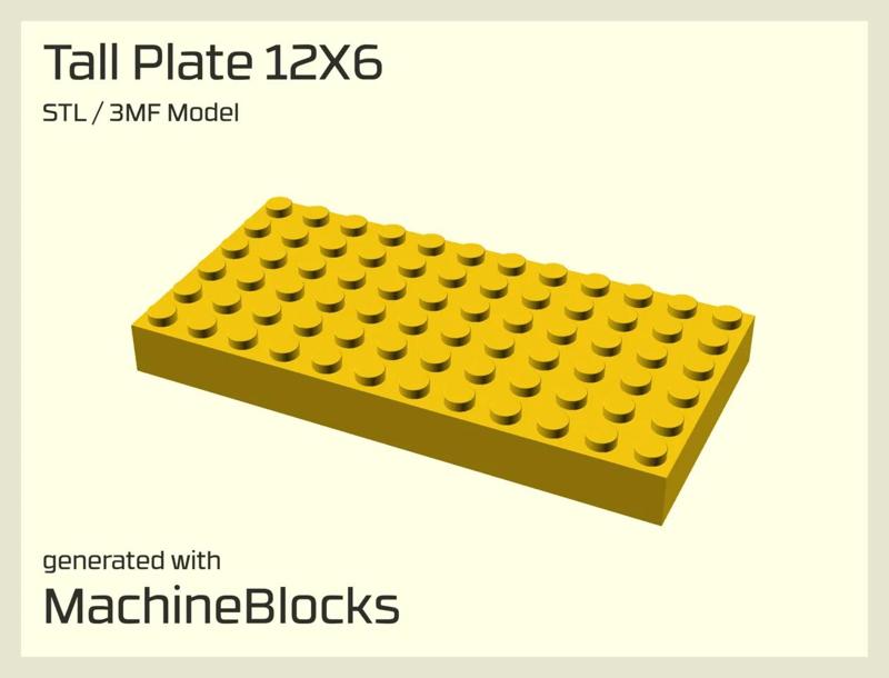 Tall Plate - STL Generator - LEGO® compatible
