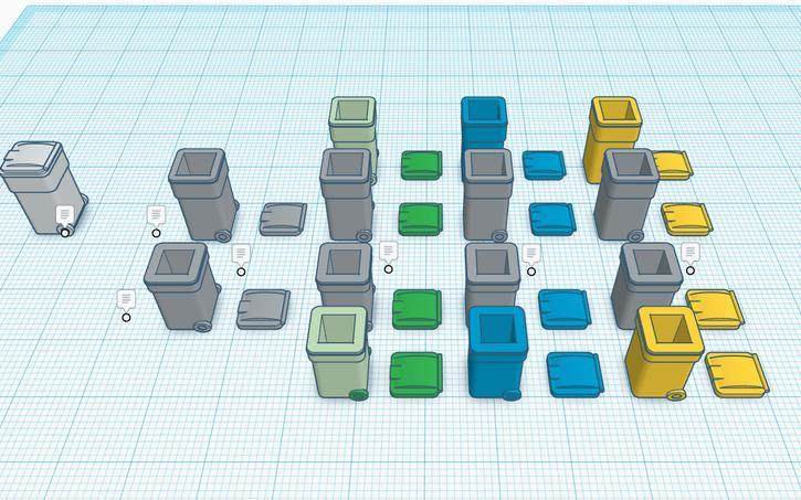 Ho to N Scale litter bin