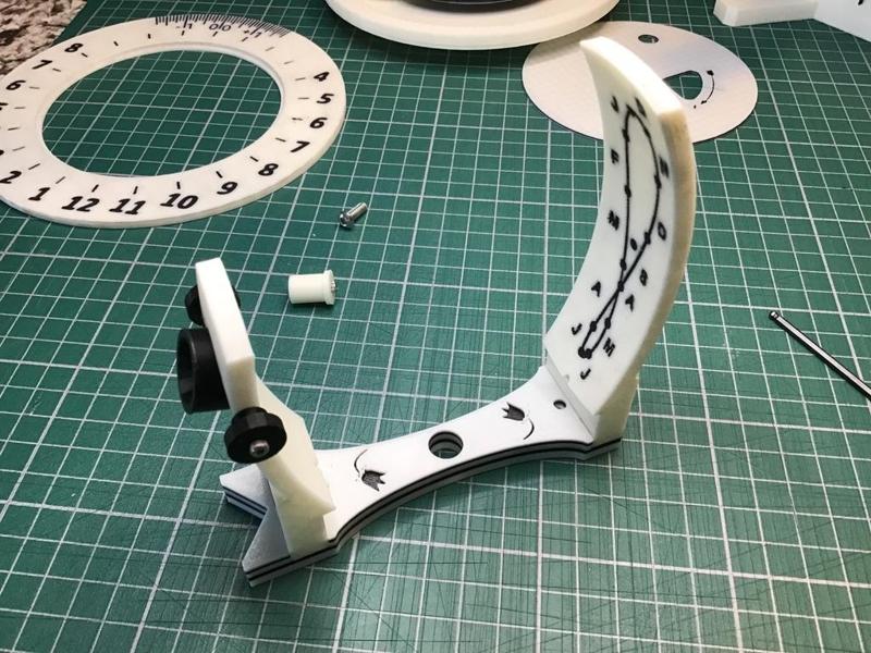 New Larger Curved Analemma Plate with Tiltable Nodus for use with 3 Original Heliochronometer Sundial Designs