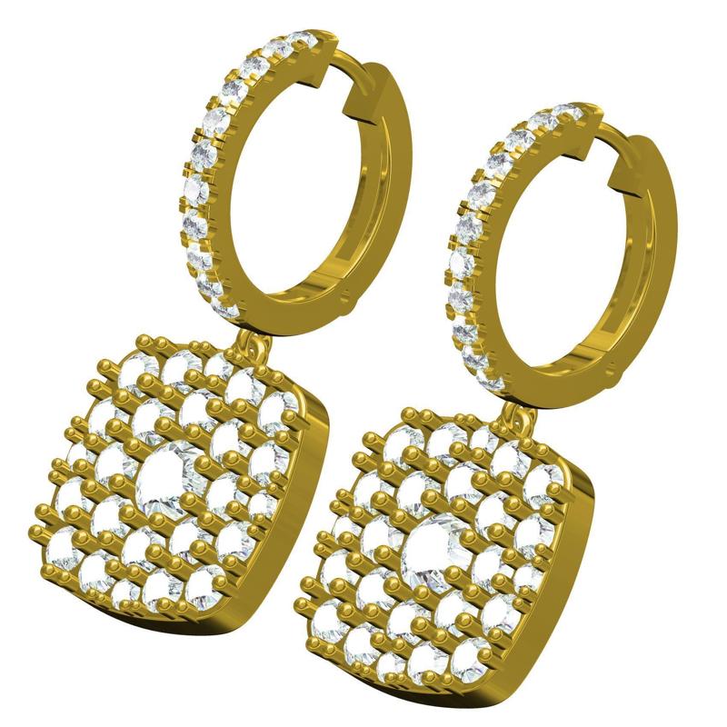 Cushion Shape Light Hoop Earring