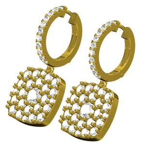 Cushion Shape Light Hoop Earring