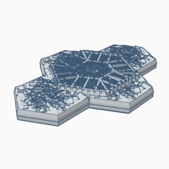 The Hexagon Destroyed Supreme Military HQ Hex Map Scale HMSMilD022