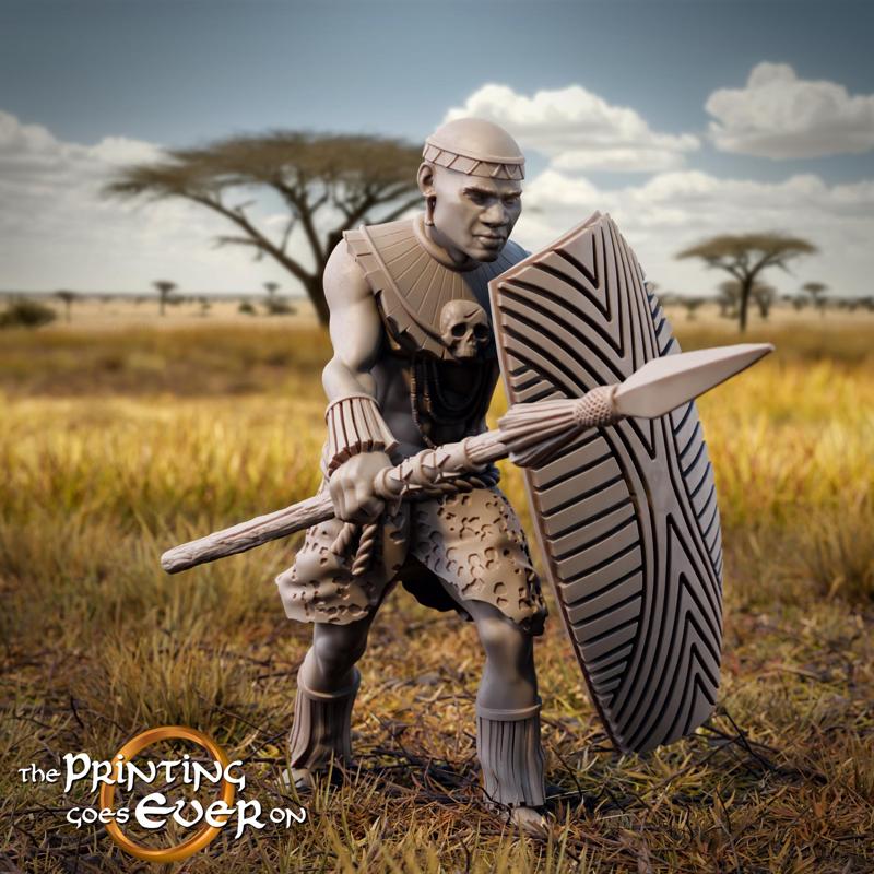 Tribal Warrior - Model A - Presupported