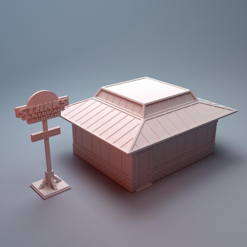 Urban Fast Food Restaurant Building 28mm
