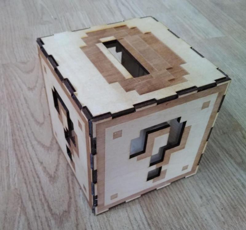Mario Questionbox piggybank (lasercut)