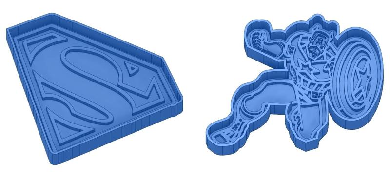 Biscuit Moulds - Captain América - Superman -Spiderman - Winnie the pooh - Cookie cutter- Biscui cutter