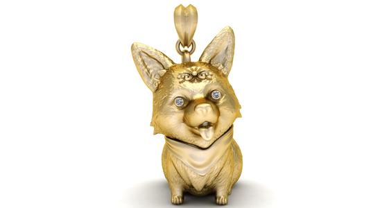 Golden Cute Dog Baby Pendant