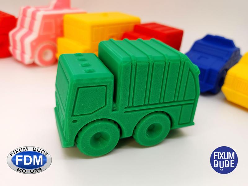Fixum Dude Motors Print in Place Garbage Truck