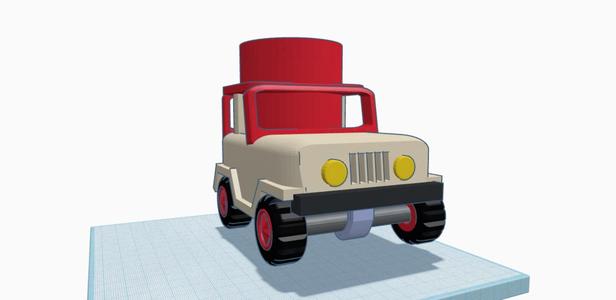 Jeep can holder / with ROTATING WHEELS!!!!!!!!!!!!!