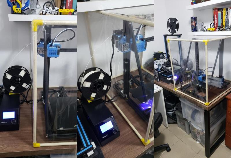 Corners for printer enclosure helps printing ABS