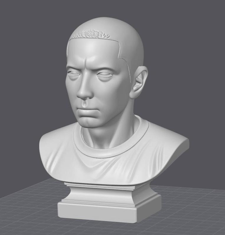 Eminem Bust - 3D model of the legendary rapper and producer