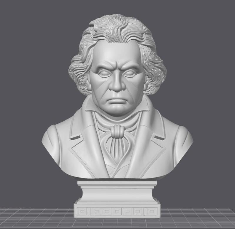 Ludwig van Beethoven Bust - 3D Model of the legendary classical composer