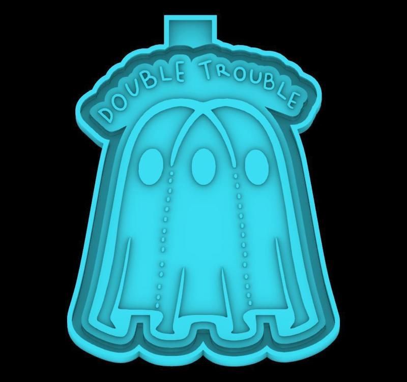 Double Trouble - Halloween Ghost - freshie mold - STL for silicone mold
