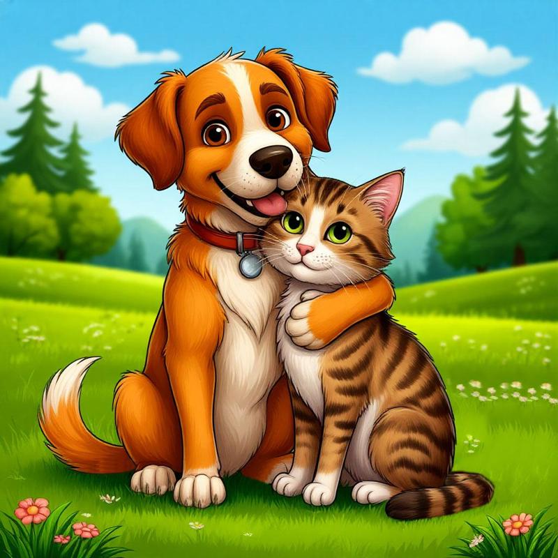 ♪ Cat and Dog are friends forever ♪