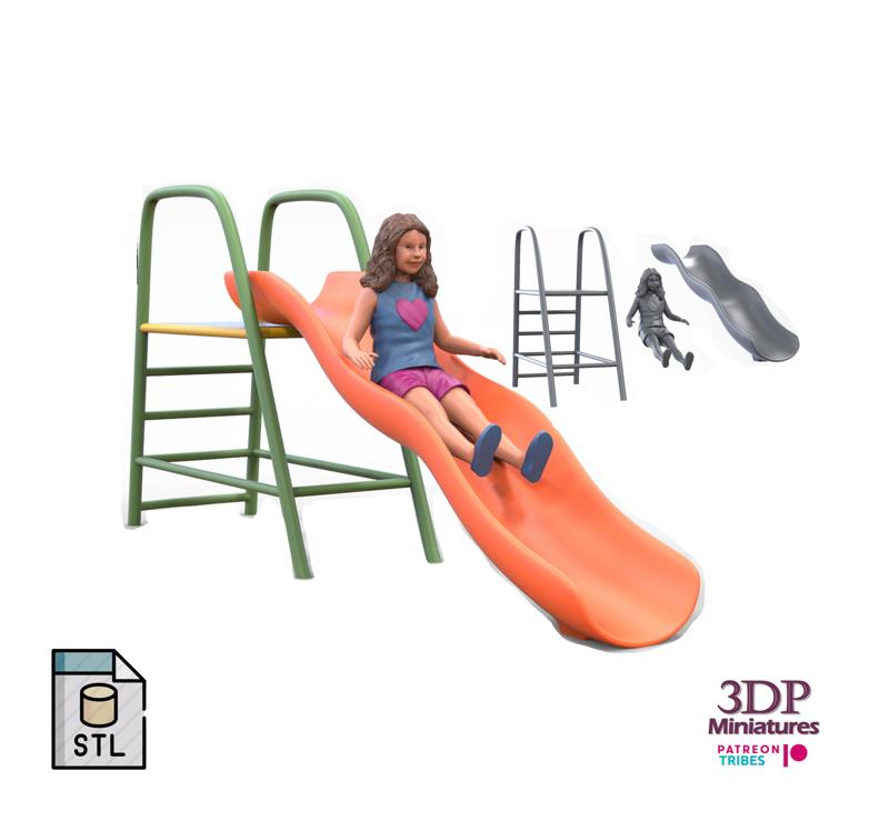 N2 A KID PLAYING ON THE SLIDE IN THE PARK