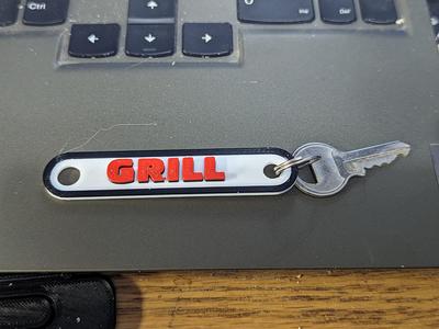 Grill Key Fob Ring Tag