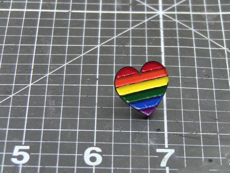 Rainbow Heart enamel pin