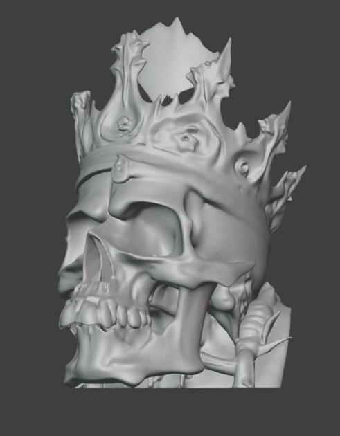 skull adorned with a regal crown