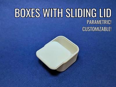 Customizable Box With Sliding Lid - Parametric