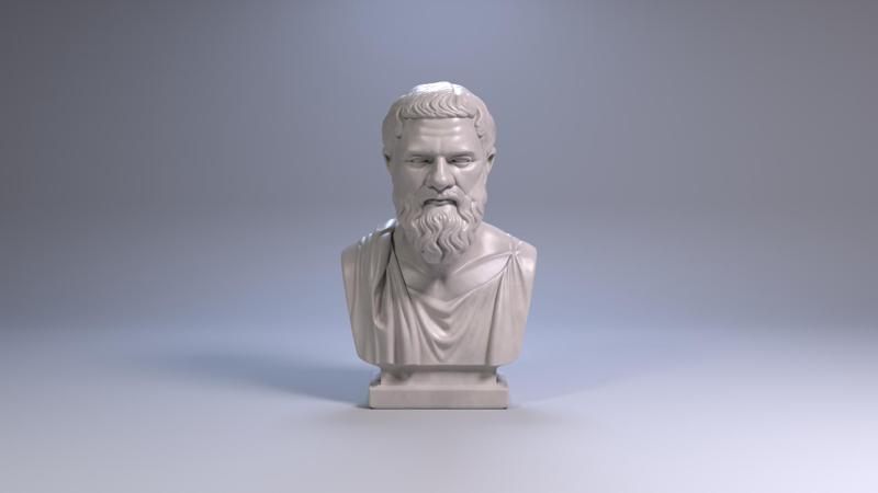Plato Bust Sculpture 3D print model STL File, Printable Bust