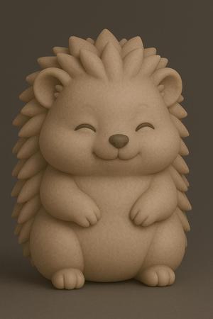 Kawaii Hedgehog 3D Model - Cute Cartoon Animal STL for Printing