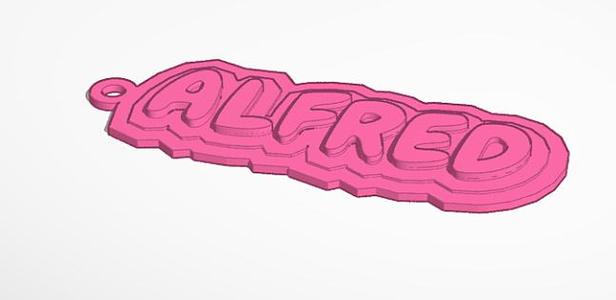 Alfred nametag keychain (name keychain)