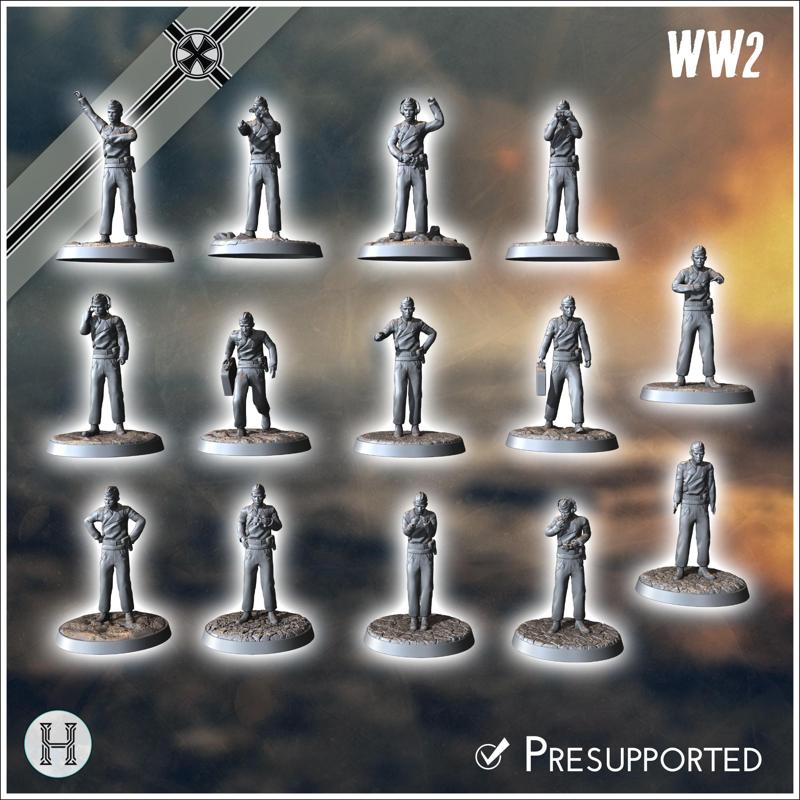 Set of 15 German WW2 tank crews - Germany Eastern Western Front Normandy Stalingrad Berlin Bulge WWII