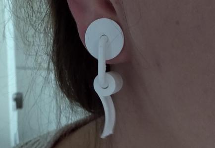 Print in place decadent toilet tissue earring - gauges