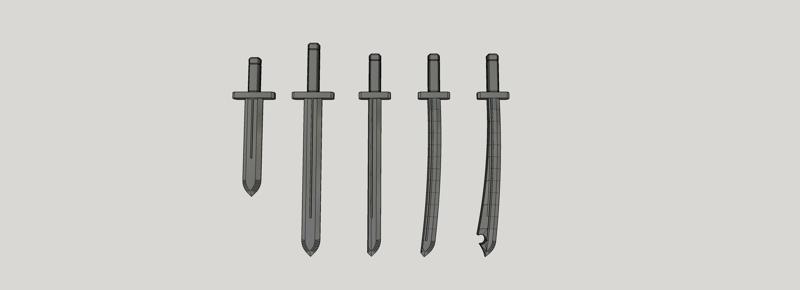 Mini 13: Melee Weapon Set - Basic Swords 1