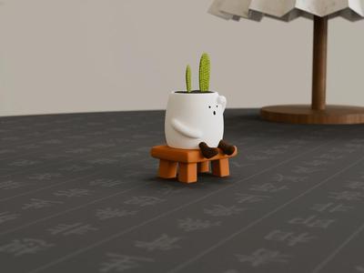 Adorable small flowerpot desktop decoration