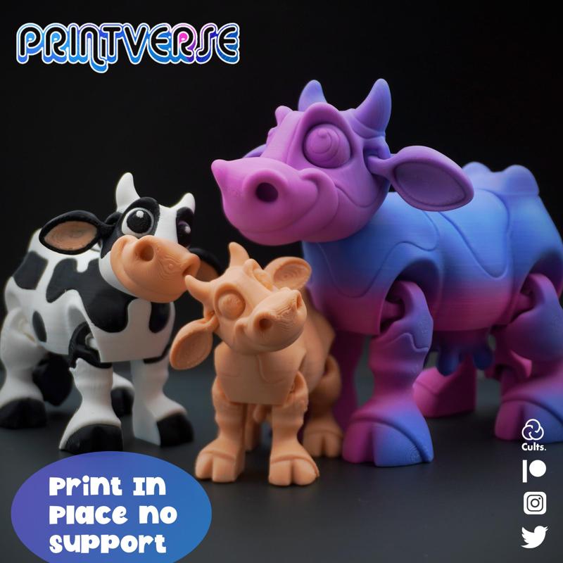 Flexy Cute Print In Place Cow
